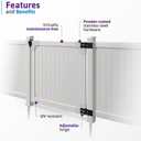 4ft H x 4ft W (1 Gate) No Dig WamBam Westport Gate Kit, White Vinyl Privacy Yard Fence Gate with Hardware Included for Westport Fence Kit, Durable Outdoor Gate for Yard or Garden, BL19106