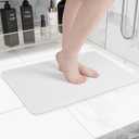 Non-Slip Bathtub Mat, Anti Slip Shower Mat, Fast Drying Bathtub Mats, Foot Scrubber Mat, Anti Slip Mat for Tub, Floor, Bathroom, Kitchen, Home, Hotel (White 24"16")