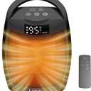 Portable Ceramic Space Heater 1500W, Fast Heating, Digital Display with Touch Controls, Built-in Handle, Overheat and Tip-Over Protection, Ideal for Home, Bedroom, and Office Heating