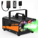 Fog Machine Halloween Outdoor, Smoke Machine with Disco Ball Lights, 600W Power and 3000CFM with 13 Colors LED Lights Wireless Remote Control, Perfect for Indoor, Parties, Halloween, Wedding, DJ Stage