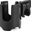 Universal Stroller Cup Holder, 360 Rotation Large Caliber Adjustable Cup Holder for Walker, Wheelchair, Bike, Scooter, Fits Most Cup, Black