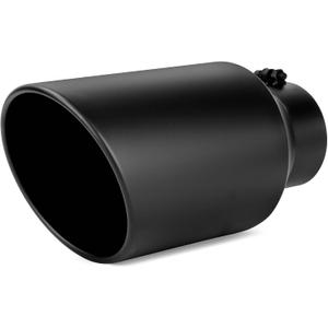 Richeer 5 to 8 inch Exhaust Tip, 5" Inlet 8 Outlet 15 Overall Length Stainless Steel Exhaust Tip Surface Polished Finish Universal for Vehicles with 5" O.D. Exhaust Tailpipe, Rolled Edge, Bolt on
