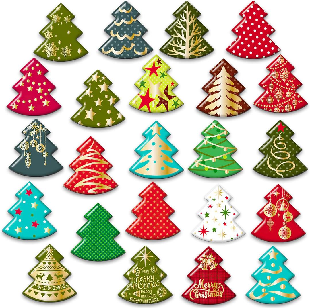 MORCART 30Pcs Christmas Tree Fridge Magnet Refrigerator Magnetic Sticker, Home Office Locker Fridge Christmas Decorative Magnets Gift for Family and Friend (Christmas Tree)