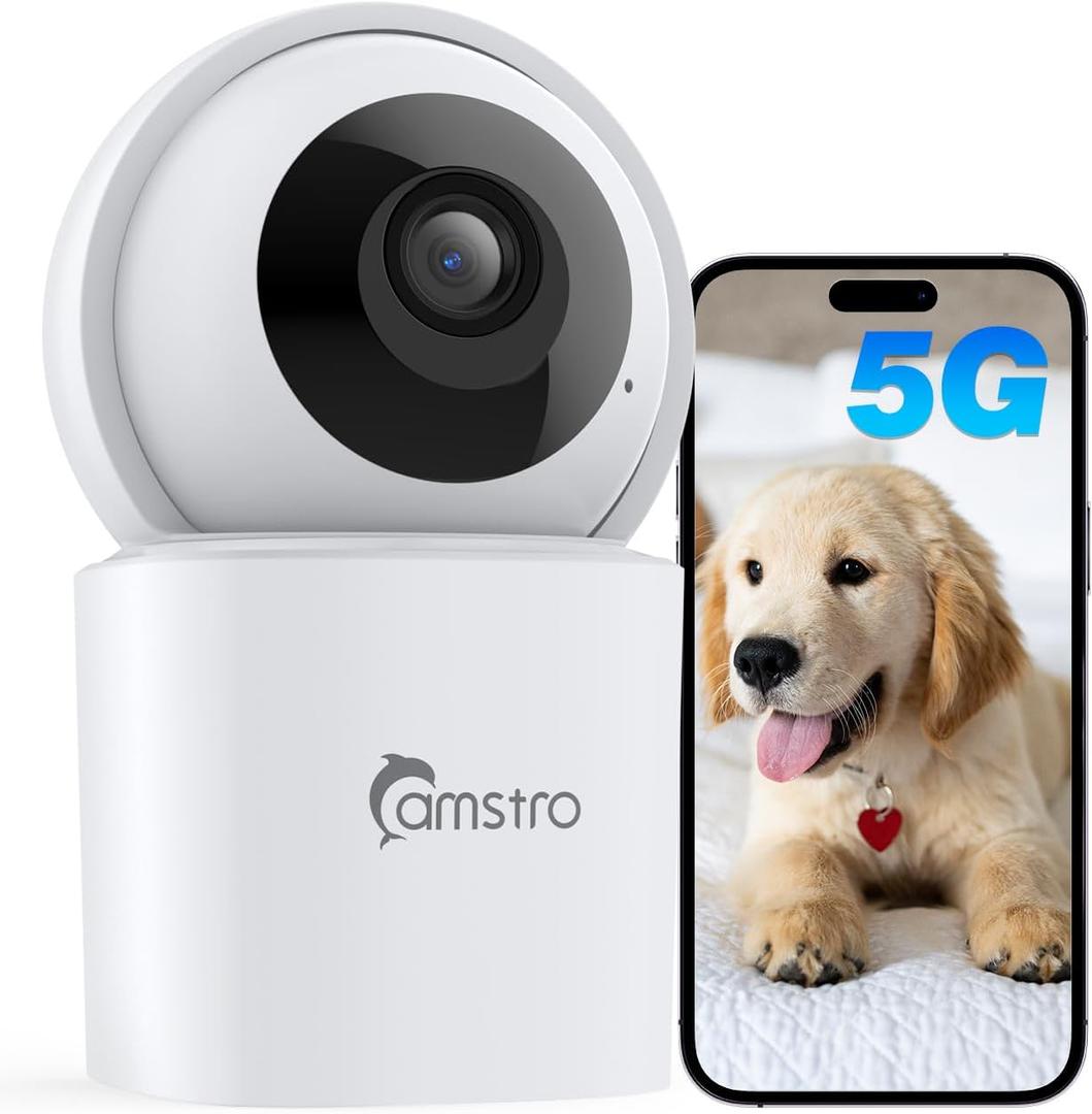 3K Indoor Security Camera, 360 Pan/Tilt WiFi Camera for Home Security, 2.4/5GHz Pet/Dog/Baby Camera with Phone app,Night Vision, Two-Way Audio, 24/7,SD/Cloud Storage,Compatible with Alexa