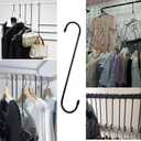 6 Pack 12 inch Extra Large S Hooks Black Heavy Duty Long S Hooks for Hanging Plant Extension Hooks for Kitchenware,Utensils,Pergola,Closet,Flower Basket,Garden,Patio,Indoor Outdoor Uses