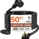 50FT 30 Amp 10 Gauge 3 Prong Welder Extension Cord, NEMA 6-50P to NEMA 6-50R, Heavy Duty 250V Welding Extension Cable for Lincoln, Plasma, Miller, SJTW, ETL Listed