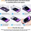 ORETECH for iPhone 14 Pro Case, with [2 x Screen Protectors] [10 Ft Military Grade Drop Test] [Camera Protection] 360 Full Body Shockproof Slim Thin Phone Case iPhone 14 Pro Cover 6.1" Purple