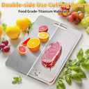 100% Pure Titanium Cutting Board with Groove, Scratch Resistant Chopping Board with Non-slip Pad for Kitchen, Titanium Cutting Boards for Vegetables and Meat, Dishwasher safe 12 * 18 IN