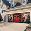 Christmas Garage Door Decorations Outdoor, Large Xmas Nutcracker Soldiers Welcome Scene Christmas Garage Door Cover, 6.5 x 13 Ft Rustic Vintage Garage Buddy Christmas for Home Wall Patio Yard Outside