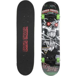 Voyager Skateboard with Printed Graphic Grip Tape - Great for Kids and Teens, Cruiser Skateboard with ABEC 5 Bearings, Durable Deck, Smooth Wheels