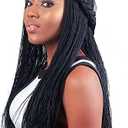 Czrleaty Knotless Braided Wigs for Black Women Heat Resistant Fiber Soft Synthetic Short Bob Box Braided Wig with Bangs African American Braided Wigs (22 inches, Middle Part Black) : Beauty & Personal Care