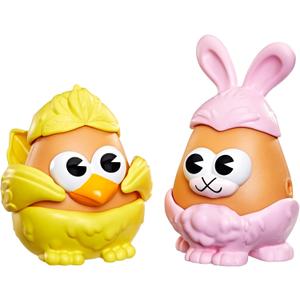 Potato Head Bunny & Chick Tots with 12 Mix and Match Pieces, Two 3-Inch Potato Bodies with 10 Accessories, Preschool Toys for Girls and Boys 2+ Easter Basket Stuffers