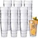 Sieral 36 Pack 20 oz Reusable Plastic Tumblers Cups Clear Reusable Beverage Tumblers Stackable Restaurant Drinking Glasses Cups for Kitchen Cafe Home Party Supplies Office