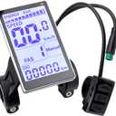 LCD Electric Bike Display, Ebike Display Control Panel, 5 Pin 24V 36V 48V 60V Cycling Computer Screen Replacement Parts for 31.8 22.2mm Handlebar E Bikes, E-Scooter