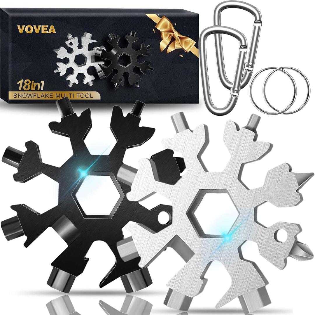 4 x Father's Day Mens Dad Gifts, 18-in-1 Snowflake Multitool, Birthday Gifts for Men Dad Him Husband, Stocking Stuffers Gifts for Men,EDC Cool Gadgets Bottle Opener Screwdriver Wrench
