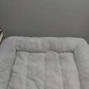 Veehoo Orthopedic Elevated Dog Bed with Fluffy Plush Bolster Cushion, Indoor Raised Dog Beds for Large Dogs, Soft Pet Sofa Cot with Removable Washable Mat, No-Slip Feet, 34 x 25 inches, Grey