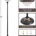 Luvkczc Victorian Floor Lamp, 70" Elegant Standing Lamp with Alabaster Glass Shade, Metal Pole & Heavy Base, Vintage Tall Corner Lamp for Bedroom, Living Room, Office. No Bulbs (1 Head)