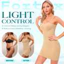 fortix Strapless Shapewear Slips for Under Dresses Strapless Full Body Shaper Tummy Control Dress Slip Seamless (Small, Beige)