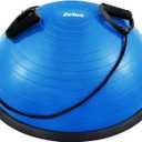 ZELUS Balance Ball Trainer with Resistance Bands and Foot Pump, Inflatable Yoga Ball for Home Gym Workouts, Exercise Half Ball for Balance Training Core Strength Fitness More, 330lb Cap