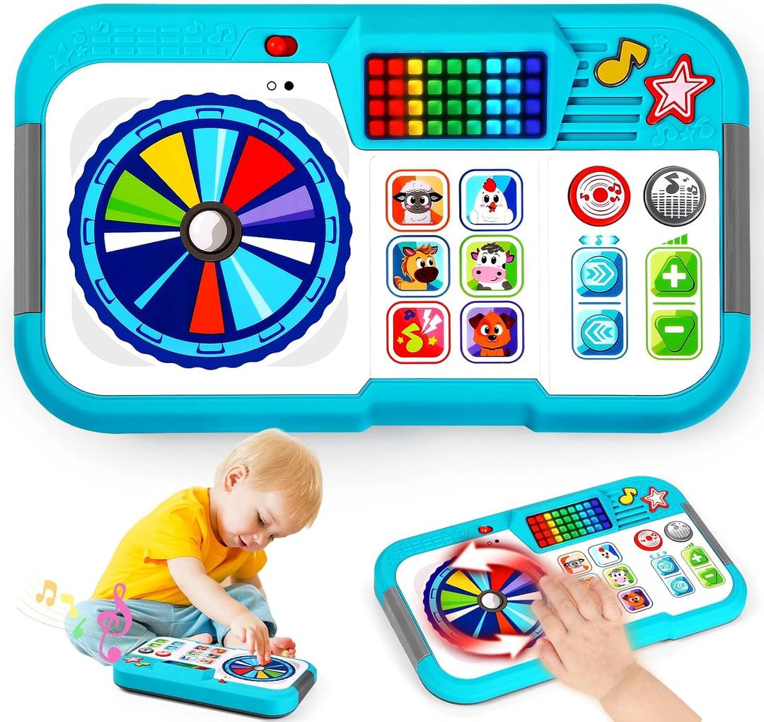 Baby DJ Set, Toddler Musical DJ Table with Lights for 6-12 Months, Preschool Infant Tummy Time Toy, Interactive Early Sensory Development Toy, 1st Christmas Birthday Gifts for Boys Girls Age 1 2 3