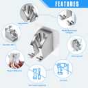 JONKEAN Chrome Handheld Shower Head Holder with 2 Hanger Hooks Strong Adhesive Shower Head Holder Adjustable Shower Wand Holder Wall Mount, Bathroom Waterproof Shower Bracket Holder