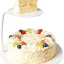 1PC Top 3.93'' High 5.9'' Base 7.87'' White Cake Stand Metal Cupcake Stand Floating Cake Separator Wedding Birthday Party Christmas Cake Decorative Display (White)