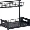 TONYS FINEST Under Sink Organizer Pull Out Cabinet 2-Tier Bathroom Kitchen Organizer