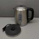 Amazon Basics Electric Stainless Steel Kettle for Tea and Coffee, BPA-Free, Fast Boiling, Auto Shut-Off, 1 Liter, 1500W, Black and Silver