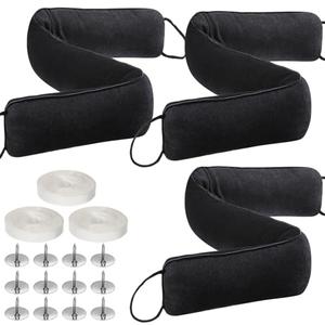 Qunclay 3 Pcs Weighted Under Door Draft Stopper 36 x 4 Inches Door Sound Blocker Sound Proof Draft Guard for Bottom of Wind Noise Air Reducer(Black)