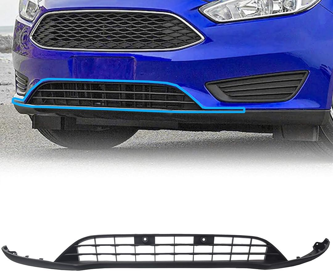 ECOTRIC Front Bumper Valance Lower Grill Compatible with 2015-2018 Ford Focus W/O Sport Model Without Ecoboost Pkg Replacement for F1EZ17626A Lower Lip Chin Grill Grille Spoiler Panel