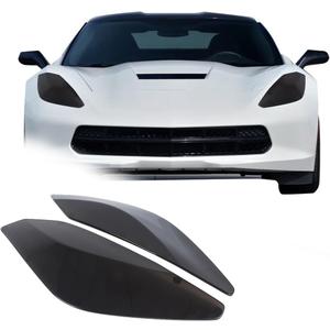 ABS Black Headlights Light Lens Taillight Kit Fit Compatible with Chevrolet Corvette C7 2014-2019 Car Exterior Headlight Lamp Cover Protection Accessories