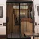 Van Bug Screen 83 x 60 Inch High Roof Mosquito Bug Net for Camping Screen Universal Size Mosquito Net Center Zipper Closure with Zipper Van Camping(Large)