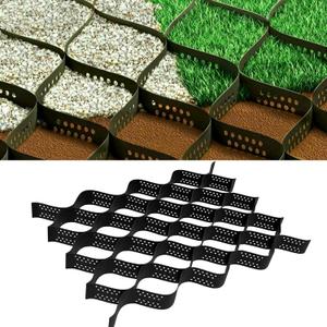 2 Inch Depth Gravel Ground Base Grid Stabilizer Mud Slope Control Driveway HDPE Material Expandable Folding Permeable Paver Honeycomb Grid for Paths,Sidewalks,ParkingLots,Gardens,Yards (3.3 X 16.5 FT)