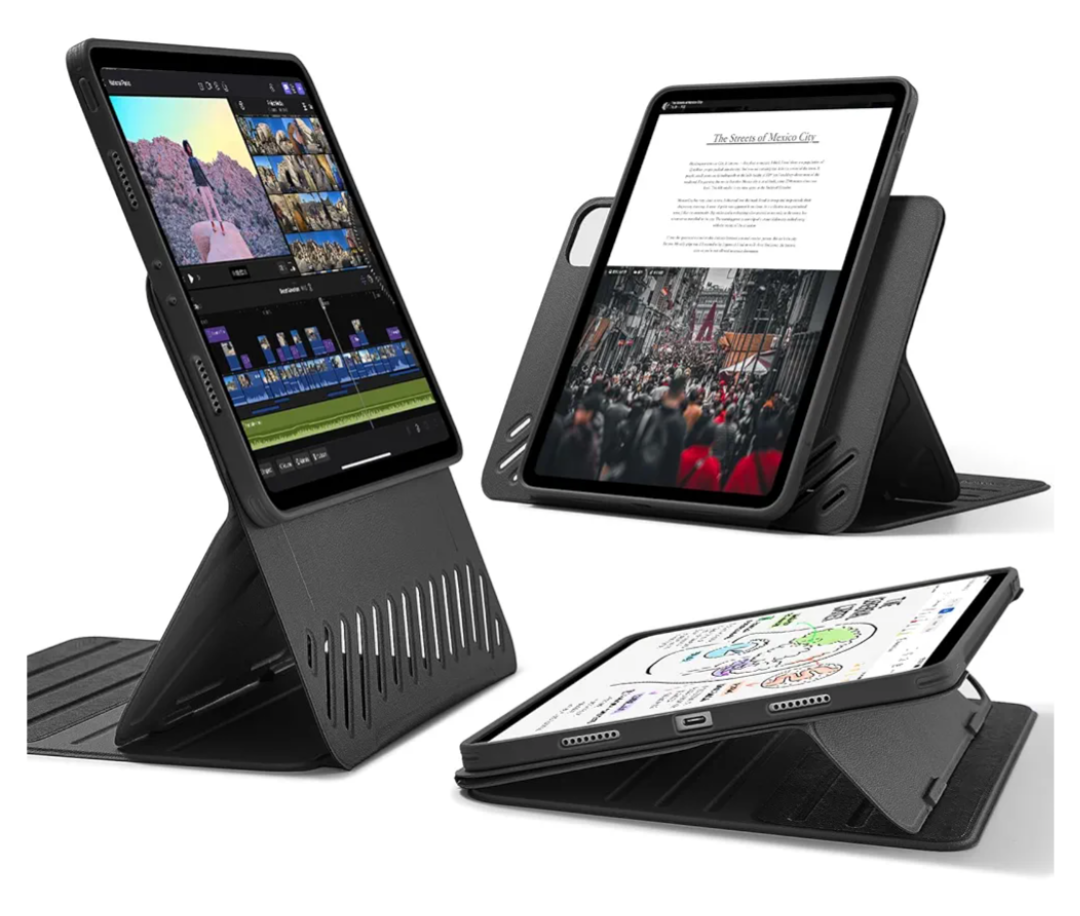 ESR for iPad Pro 12.9 Case (6th/5th Generation, 2022/2021), Removable Magnetic Cover, Adjustable Portrait/Landscape Stand with Raised Display View, 9 Standing Angles, Shift Series, Black