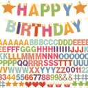TaoBary 143 Pcs DIY Letter Banner Customizable Happy Birthday Supplies Make Your Own Banner Include Letters, Numbers Symbol Rope Needles for Baby Shower Wedding Bachelor Party Decorations(Multicolor)