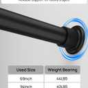 Tension Curtain Rod by EZFurni, 42-123 Inches, Heavy Duty Tension Rods for Windows, Adjustable Spring Loaded Curtain Rods No Drilling, Renter Friendly, Hold Up Blackout Curtains and Non Slip, Black