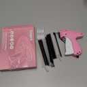 Handheld Stitch Tag Gun for Clothes, Quick Clothing Fixer, Tagging, Sewing Kit Includes 6 Needle, 1000 Black Fasteners & 1000 White Fasteners, Pink