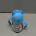 Munchkin Cool Cat Sippy Cup with Straw for Toddlers, Stainless Steel Straw Cup, 8 Ounce, Blue