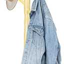 Wooden Coat Rack Floor Lamp, Modern Tall Lamp with 8 Hooks Clothes Rack, 3 Color Dimmable Floor Lamps for Bedroom, Living Room, Entryway, Corner