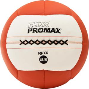 Champion Sports RPX6 Rhino Promax Slam Balls, 6 lb, Soft Shell with Non-Slip Grip, Medicine Wall Exercise Ball for Weightlifting, Plyometrics, Cross Training, & Home Gym Fitness
