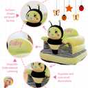 Baby Support Seat, Cute Baby Sofa Chair for Sitting Up, Comfy Plush Infant Seats (Honeybee,W17.5 x H17.5)