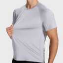 Men's Sun Protection Shirts Lightweight Athletic Quick Dry Rash Guard Cooling Tee (Gray, XXXL)