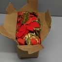 Glintoper Christmas Poinsettia Garland, 9 FT Lighted Artificial Garlands with Red Flowers, Battery Operated with Timer Poinsettia String Lights, Light up for Xmas New Year Holiday Home Decor