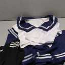 ANJAYLIA Women Lingerie Schoolgirls Outfit Lingerie Roleplay Cosplay Sailor Costumes with Socks (Blue), One size