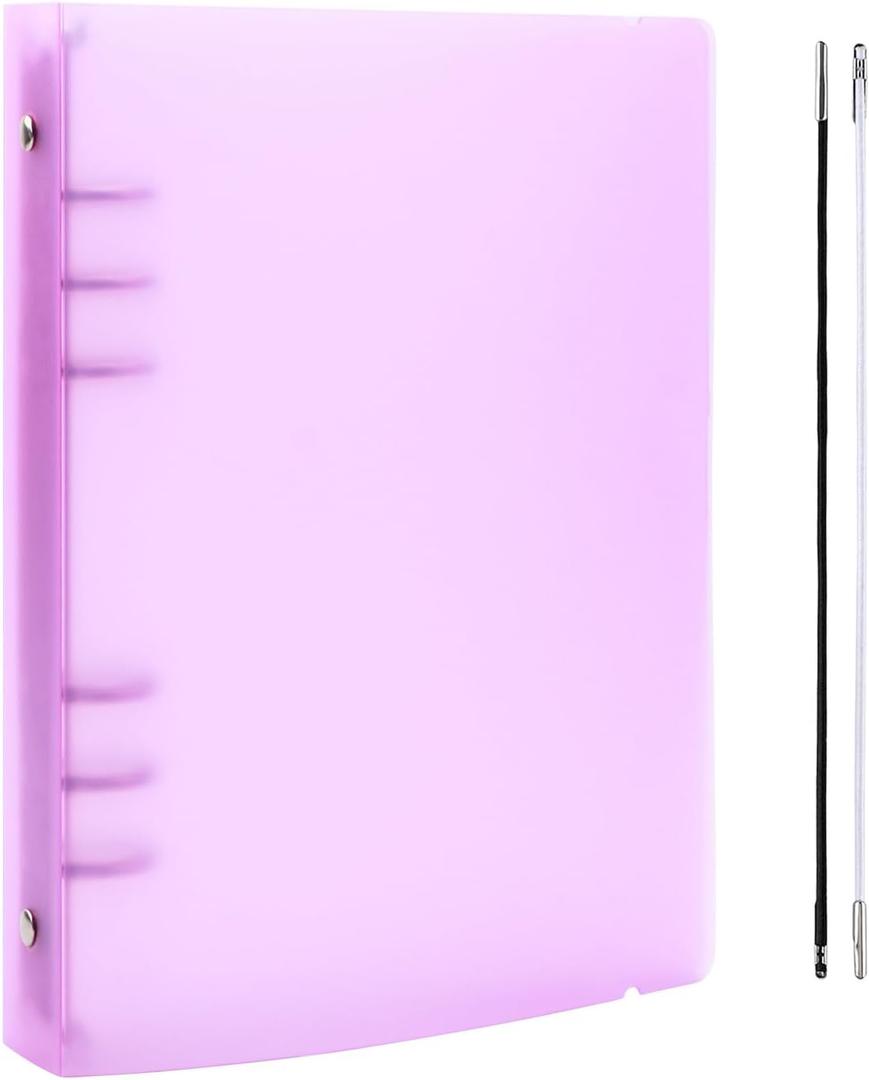 BAOFALI A5 6 Ring Binder Cover Clean Transparent Soft PVC for Refillable Notebook Shell withMatte surfaceforStamp & Die Storage (Purple) (9 x 6.9 inches)