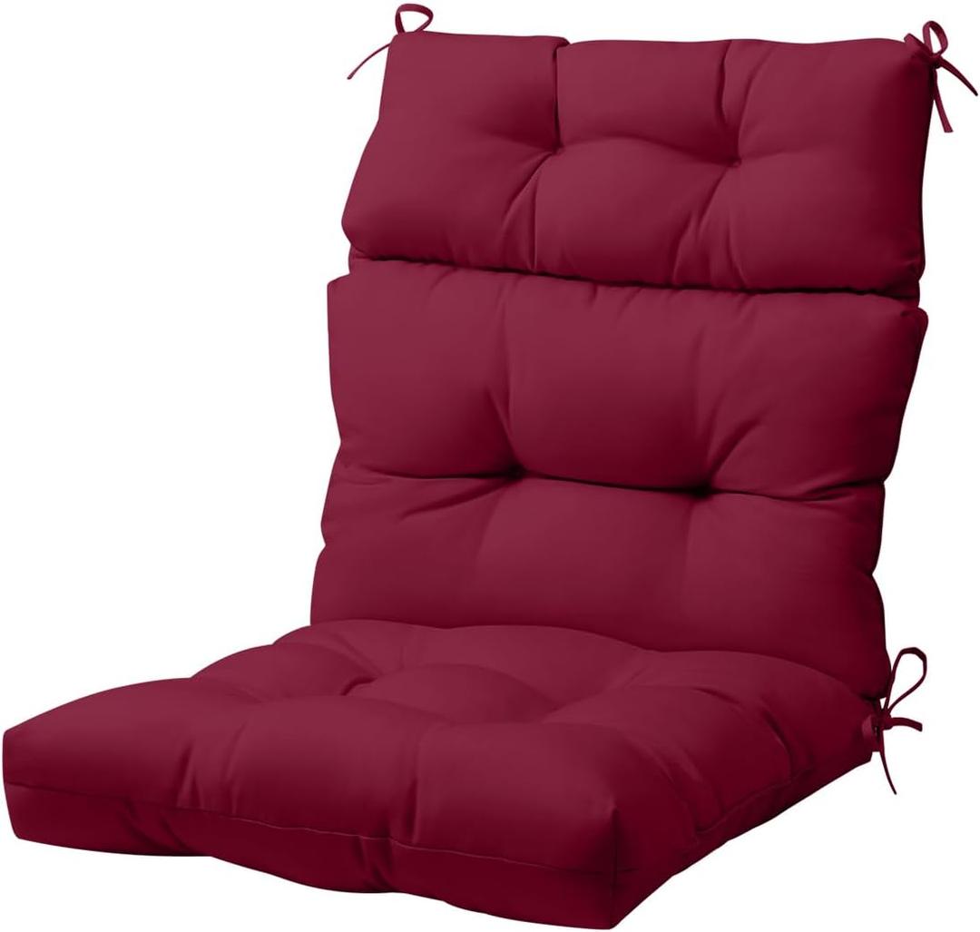 COOS BAY Outdoor/Indoor High Back Chair Cushion 46x22 Inch, Tufted Patio Seat Back Cushion, Replacement Seat Pad, 1 Count, Red Purple (Set of 1)