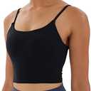 Women's Strappy Stretch Sports Bra Longline Yoga Tank Top Fitness Bra Workout Camisole Crop Tops for Teen Girl S