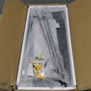 WOPITUES Floating Shelves with Black Metal Guardrail, Shelves for Wall Decor Set of 3, Wall Shelves for Bedroom, Bathroom, Kitchen, Living Room, Plants, Picture Frames, Art- Black (15.7 inch)