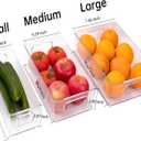 12 Pack Refrigerator Organizer Bins, 3 Sizes Stackable Clear Pantry Storage with Handles for Fridge, Freezer, Shelves, Drawer, Snack Organizer for Home & Kitchen