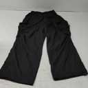 Baggy Parachute Pants for Womens Wide Leg Cargo Pants Y2k with Pockets Boyfriend Harajuku Streetwear Goth (Small, Black)